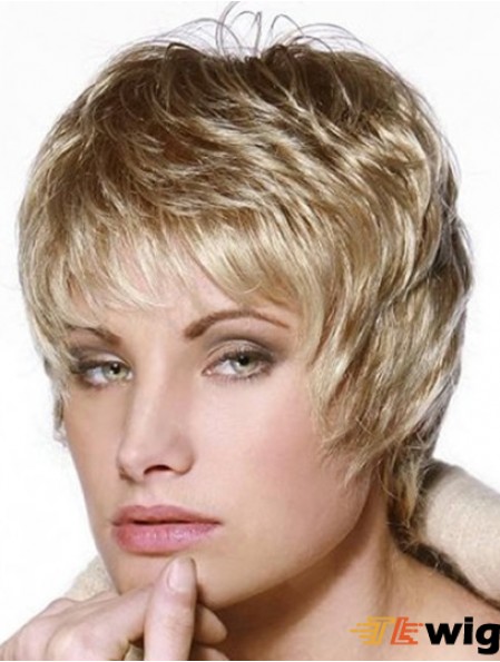 Short Wig 100% Hand Tied Straight Style Cropped Length Layered Cut