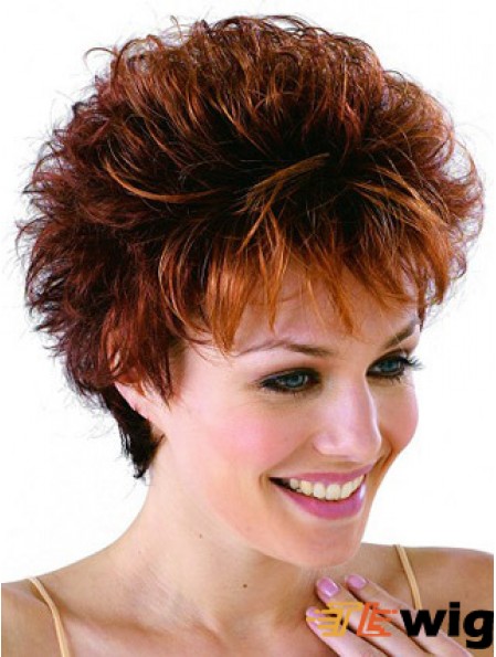 Remy Human Cropped Lace Front Curly Petite Monofilament Cap Wigs