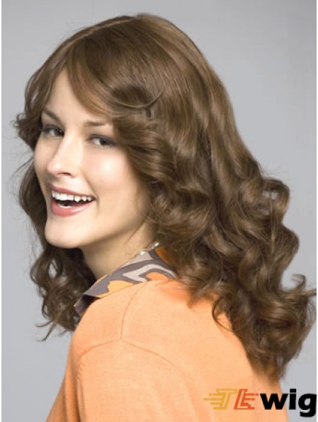 Brown Long Fashionable Wavy Layered Lace Wigs