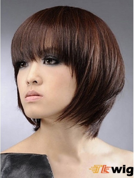Chin Length Straight Bobs Capless Synthetic Wigs Bob Style