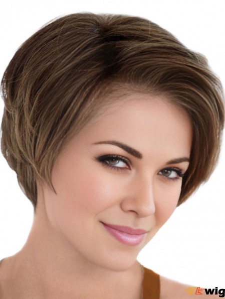 Affordable Lace Front Wigs Straight Style Brown Color Short Length