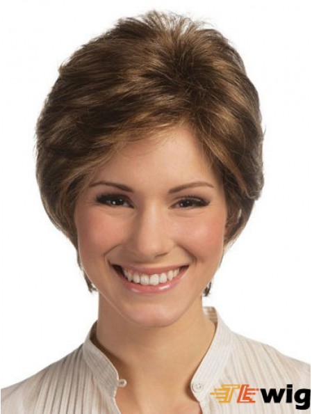 Lace Front Monofilament Human Hair Wigs Short Length Straight Style Boycuts