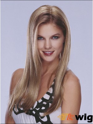 Half Blonde Wig Lace Front Long Length Straight Style