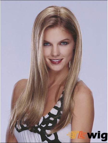Half Blonde Wig Lace Front Long Length Straight Style
