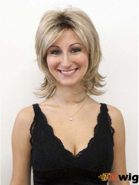 Blonde Wig Synthetic Wigs Layered Cut Straight Style