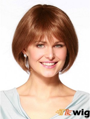 Real Hair Bob Wig Remy Human Bobs Cuts Straight Style Chin Length