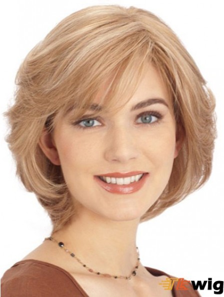 Ladies Mono Wig Layered Cut Straight Style Chin Length