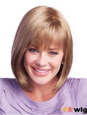 Chin Length Brown Sassy 11 inch Straight Bob Wigs