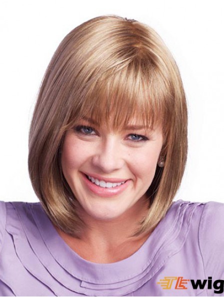 Chin Length Brown Sassy 11 inch Straight Bob Wigs