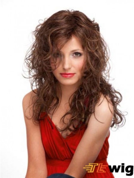 Curly Monofilament Wigs 100% Hand Tied Long Length Layered Cut