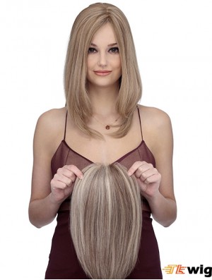 Shoulder Length Straight Without Bangs Cheap Blonde Lace Front Wigs