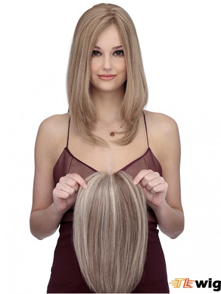 Shoulder Length Straight Without Bangs Cheap Blonde Lace Front Wigs