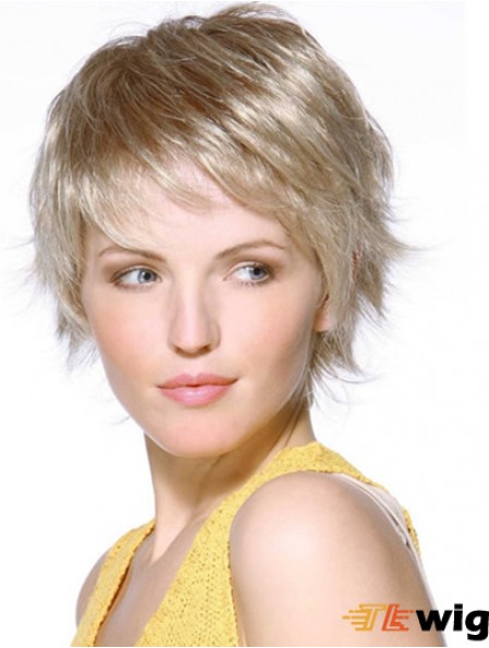 8 inch Blonde Chin Length Layered Straight Gorgeous Lace Wigs