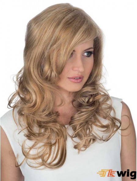 Good 18 inch Blonde Long Layered Curly Lace Wigs