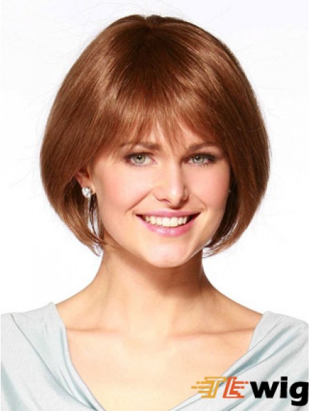 Chin Length Straight Monofilament Auburn Online Bob Wigs