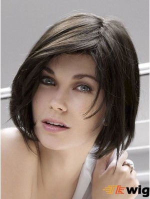 Lace Front Chin Length Straight Black Popular Bob Wigs
