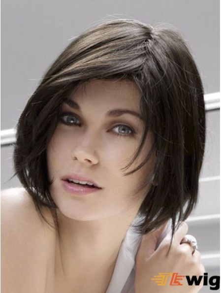Lace Front Chin Length Straight Black Popular Bob Wigs