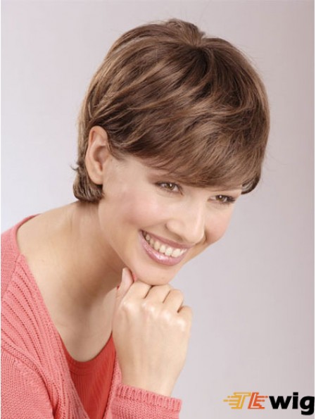 Discount 6 inch Auburn Cropped Boycuts Straight Lace Wigs