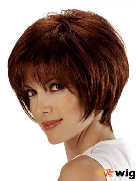 Bob Style Wig Remy Human Lace Front Auburn Color Bobs Cut