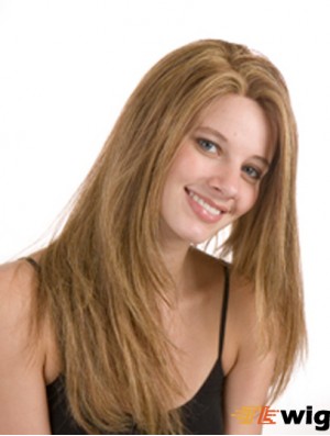 22 inch Brown Remy Human Straight 100% Hand Tied Monofilament Hair Topper