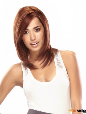Small Head Mono Hand Tied Wigs With Lace Front Shoulder Length