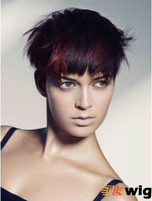 100% Hand-tied Straight Boycuts Cropped Stylish Human Hair Wigs