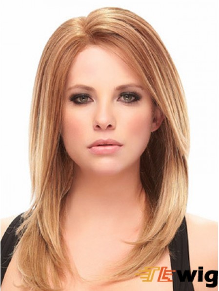 Auburn Shoulder Length Trendy Straight Without Bangs Lace Wigs
