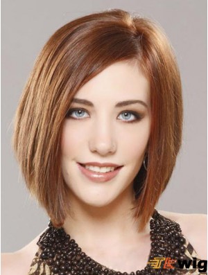 Lace Front Chin Length Straight Auburn No-Fuss Bob Wigs