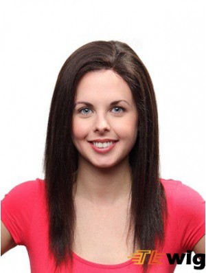 Long Straight 100% Hand Tied Remy Human Auburn Mono Wig