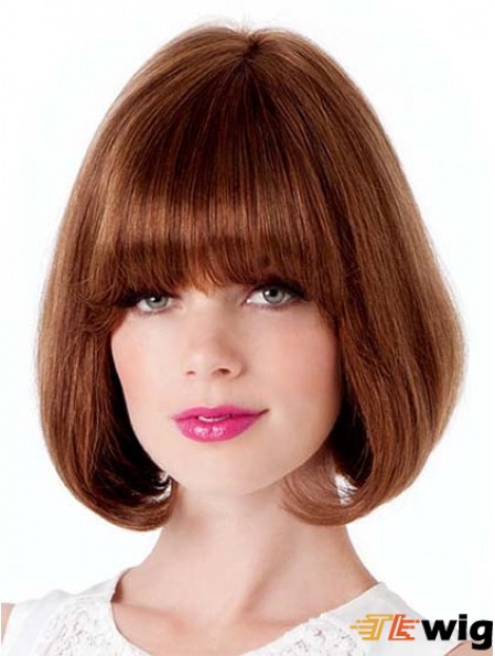 Lace Front Chin Length Straight Auburn Suitable Bob Wigs