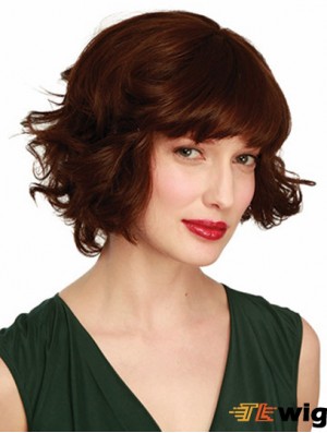 Chin Length Brown Best 10 inch Wavy Bob Wigs