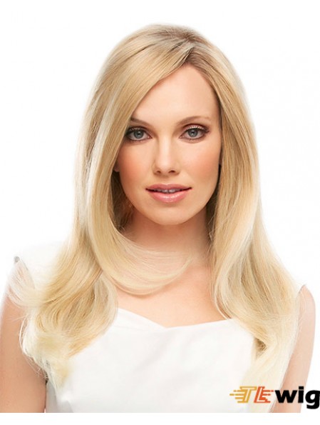 18 inch Blonde Long Layered Straight Designed Lace Wigs
