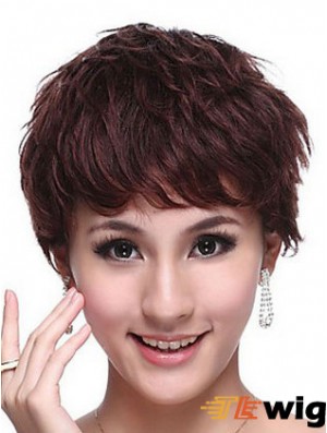 Capless Wavy Boycuts Cropped Trendy Human Hair Wigs