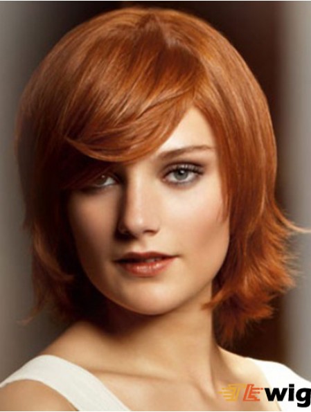 10 inch Blonde Chin Length With Bangs Straight Fabulous Lace Wigs