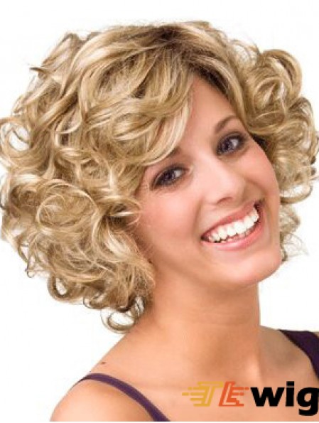 Curly Blonde Layered 10 inch Buy Human Hair Wigs