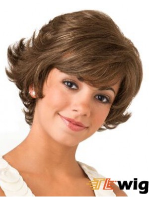 Lace Front Wavy 8 inch Brown Bob Wigs For Women