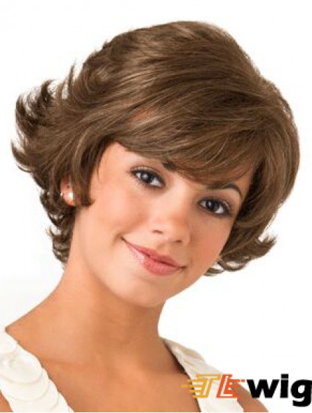 Lace Front Wavy 8 inch Brown Bob Wigs For Women