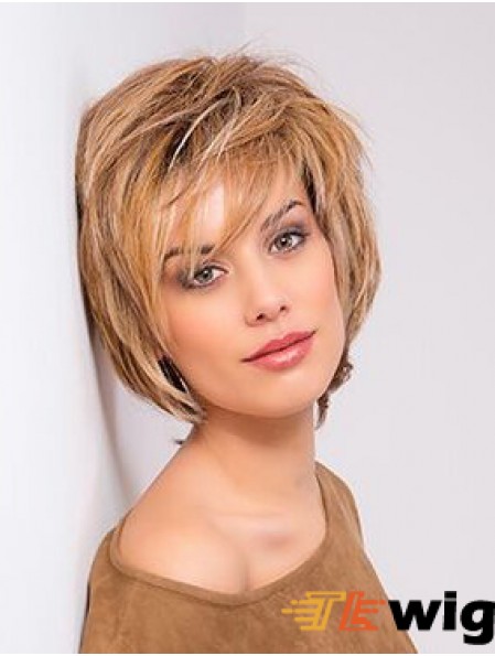 Monofilament Straight Bobs 10 inch Copper Chin Length Wigs Human Hair