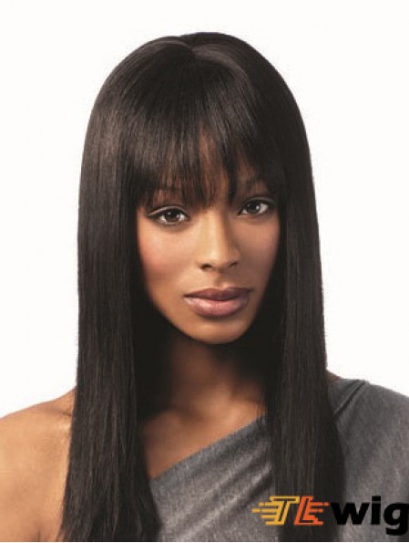 African American Hairstyles With Bangs Remy Human Black Color