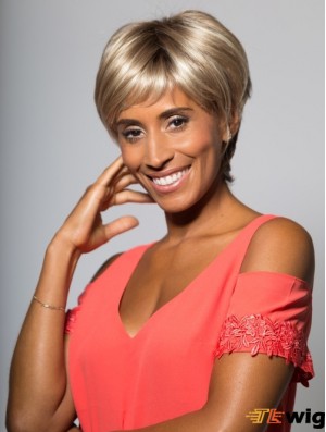 Best Short Straight Blonde Boycuts African American Wigs