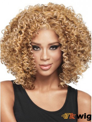 African Hair Style With Capless Kinky Style Blonde Color Shoulder Length