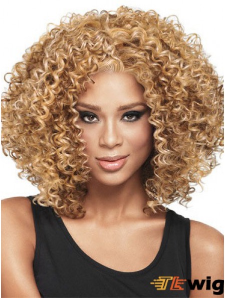 African Hair Style With Capless Kinky Style Blonde Color Shoulder Length