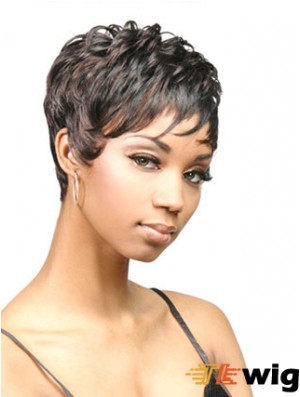 Cropped Black Wavy Boycuts Discount African American Wigs