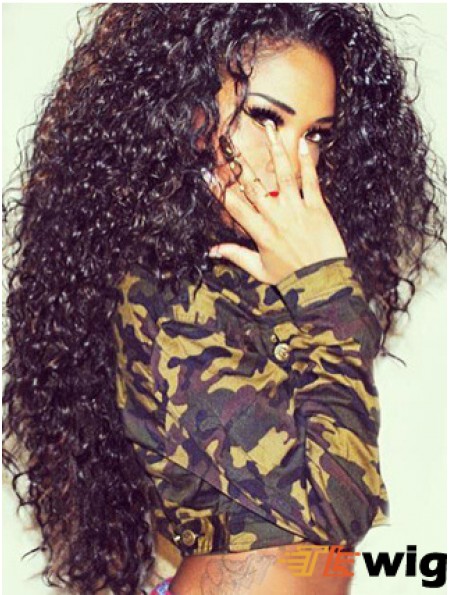 Wholesale African American Human Hair Wigs Kinky Style Long Length