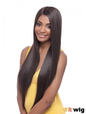 Long Yaki Without Bangs Trendy Brown Lace Front Wigs