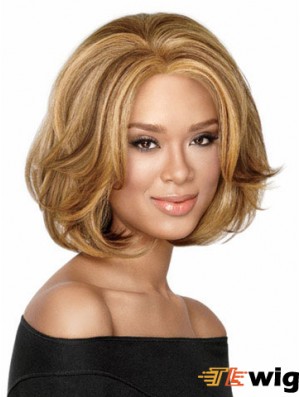 Chin Length Wavy Capless Blonde Durable Bob Wigs