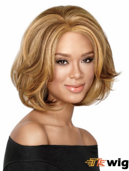 Chin Length Wavy Capless Blonde Durable Bob Wigs
