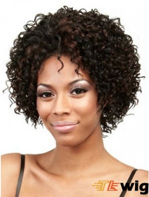 Comfortable Chin Length Kinky 10 inch Synthetic Glueless Lace Front Wigs