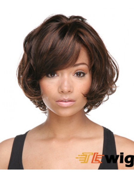 Auburn Chin Length Bobs Capless Synthetic Hair Styles For Black Woman