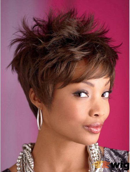 8 inch Boycuts Cropped Synthetic Capless Hairstyles For African American Women